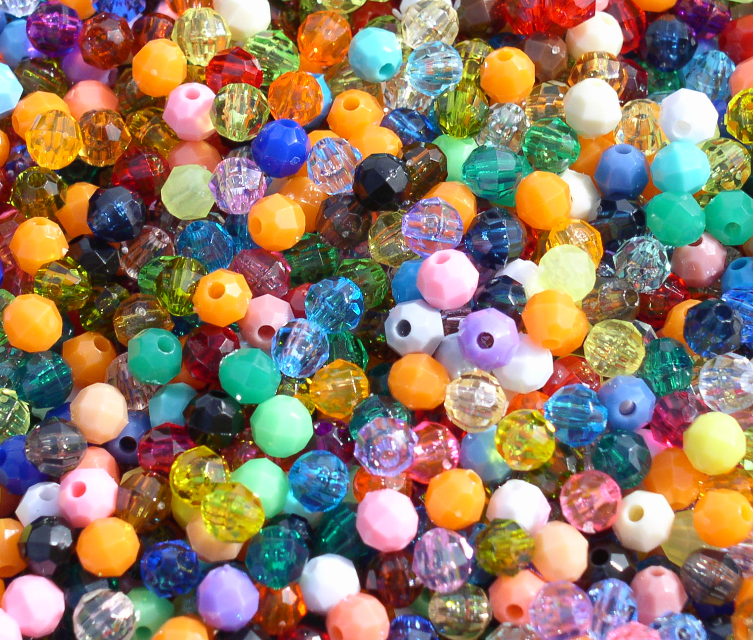 #00 - Transparent and Opaque Assorted 10mm Faceted Beads