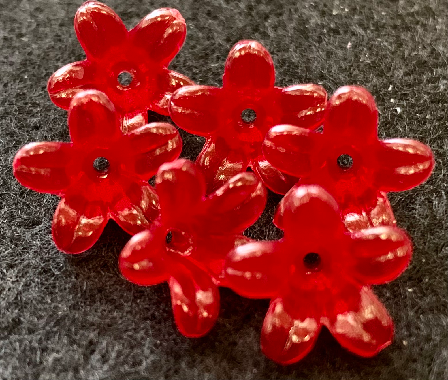 13mm Azalea Flower Beads - #192 Dark Ruby