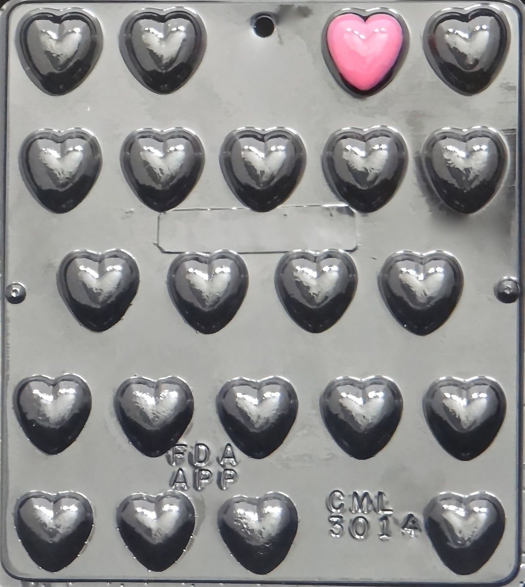 1" Hearts Chocolate Mold