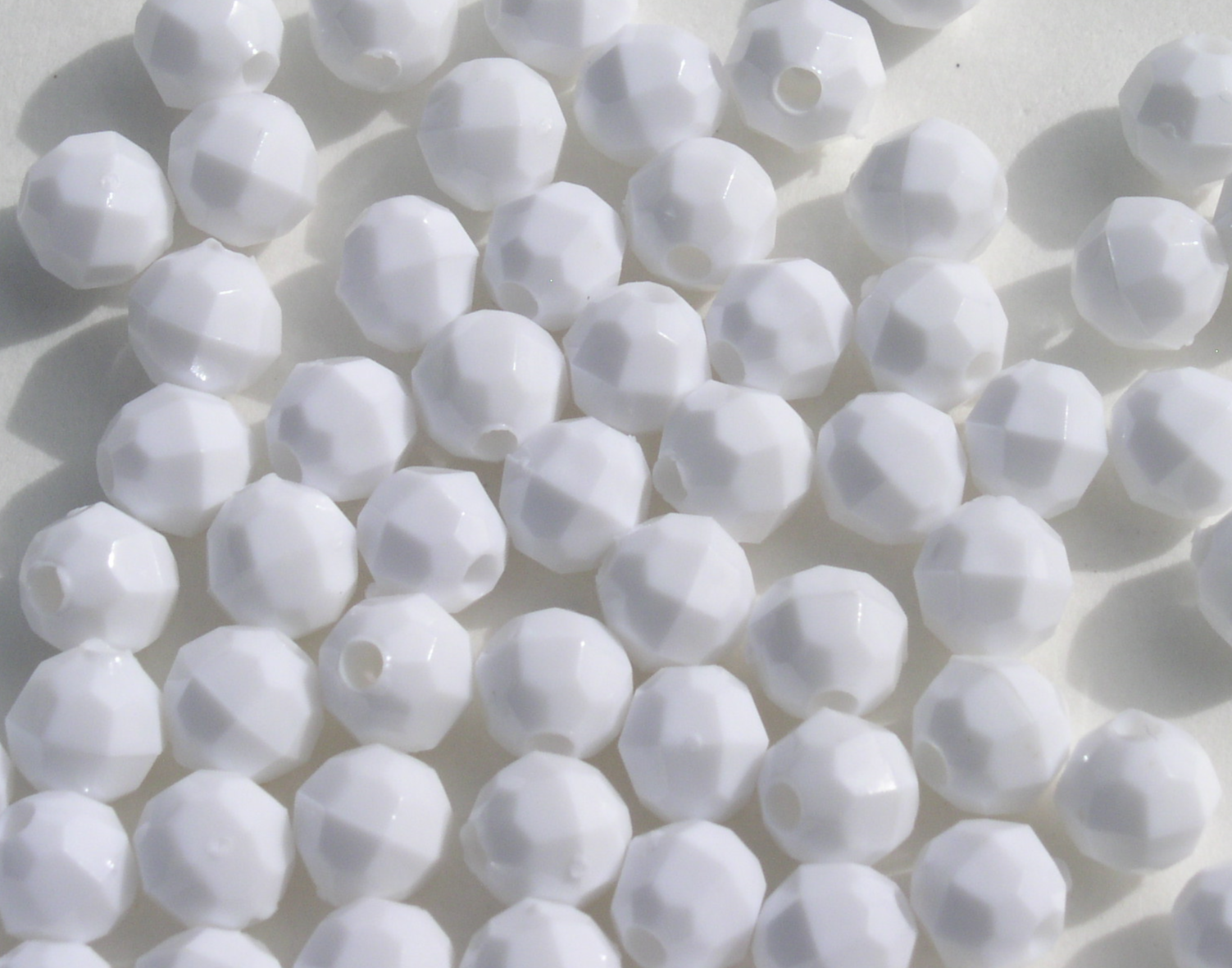 #73 - Opaque White 10mm Faceted Beads