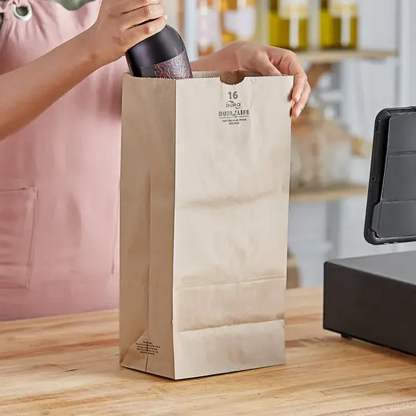Thumbnail: 16 lb. Brown Paper Grocery Bag