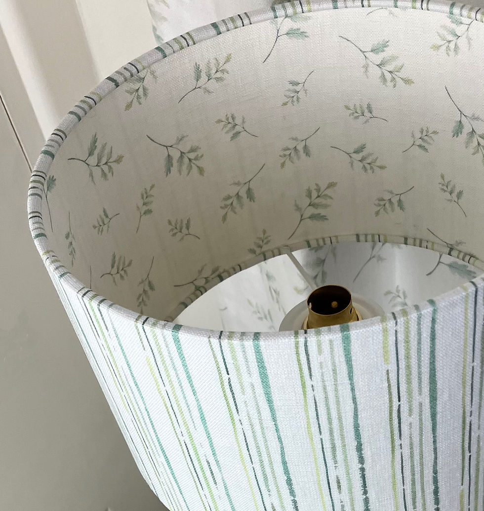 Thumbnail: Double-sided Woodland Stripes & Tranquility Lampshade
