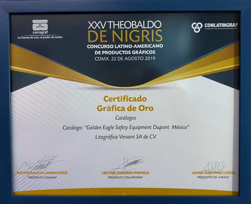 Certificado Gráfica de Oro 2019