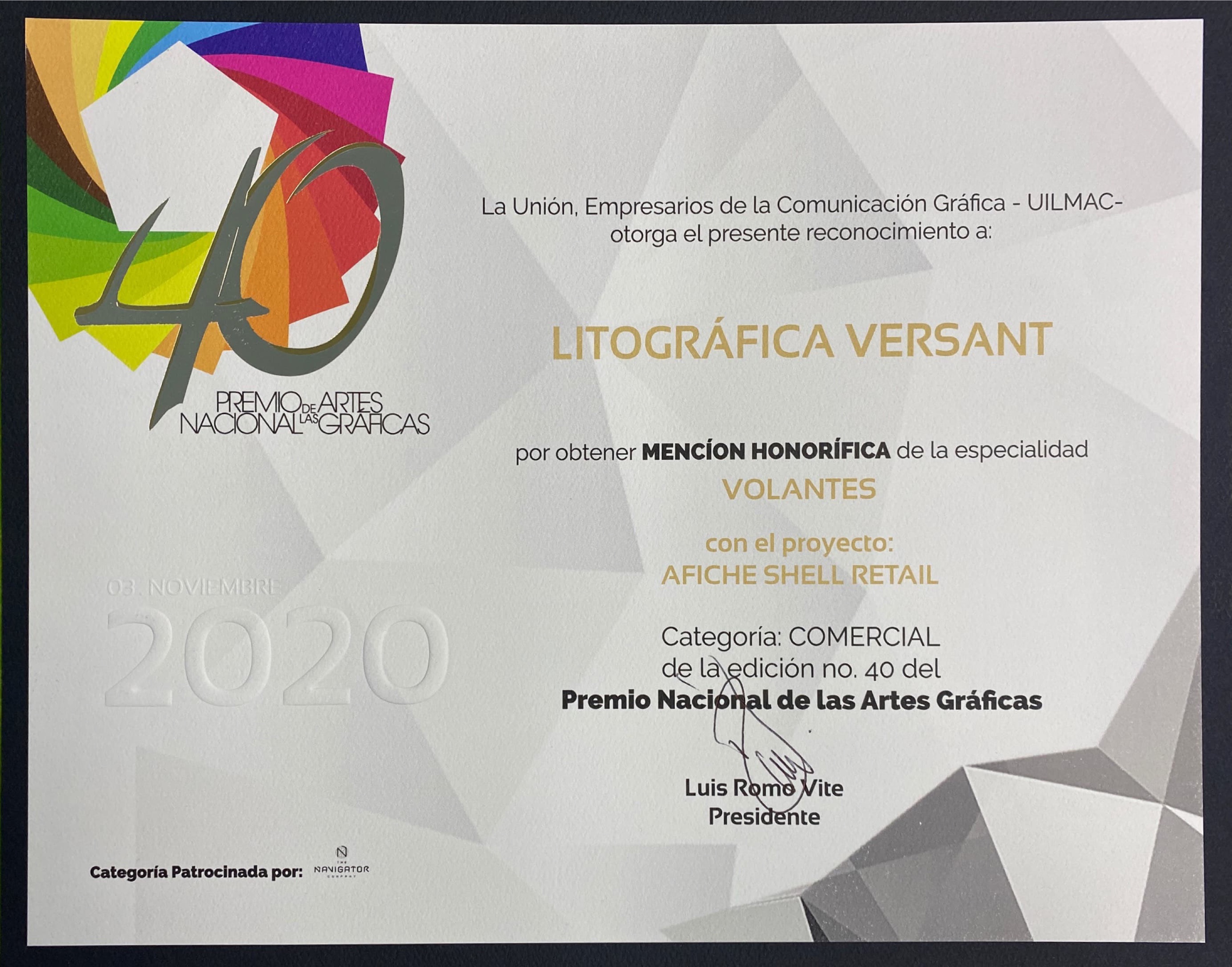 Mención Honorífica PNAG 2020