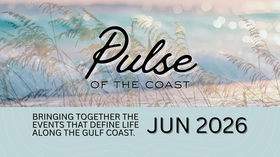 Pulse of the Coast event calendar showcasing June 2026 happenings across the Gulf Coast, from Destin and 30A to Pensacola.
