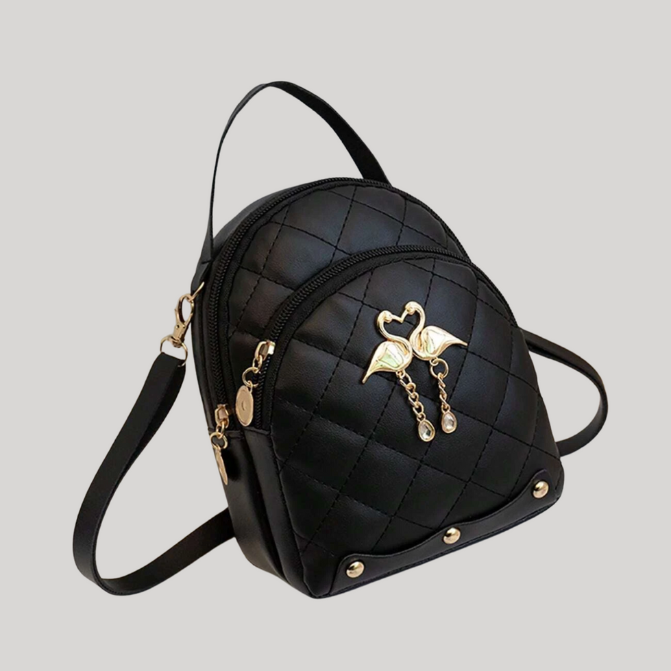 Flamingo Mini Backpack | Classic Black | Front View | Felicity + Asher Boutique