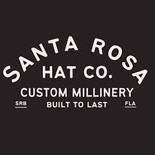 Santa Rosa Hat Co logo with custom millinery branding and “built to last” tagline.