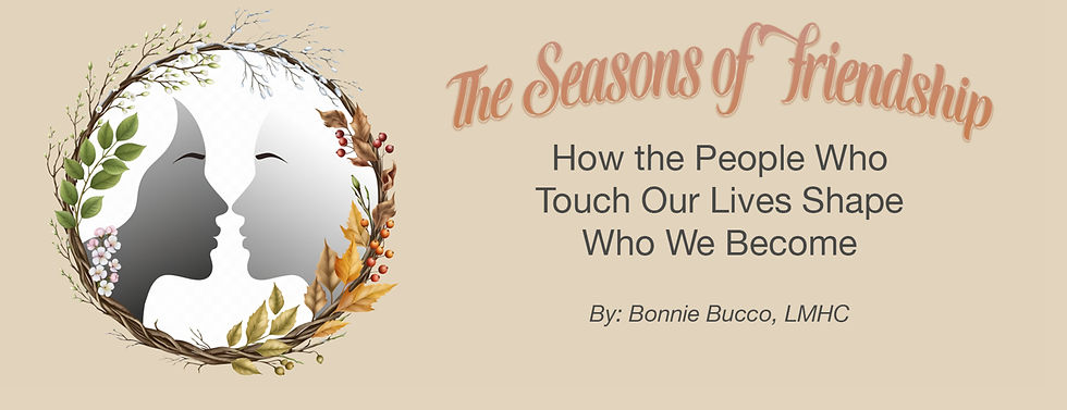 Feature image for The Seasons of Friendship depicting women connected through different stages of life, symbolizing the evolving nature of friendship, emotional growth, shared experiences, and the lasting impact relationships have on who we become.