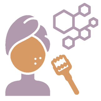Illustrated icon representing peptide science and cellular support in women’s health and wellness.