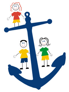 Anchorage Children's Home logo featuring an anchor surrounded by illustrated children, representing the organization's mission to provide stability, support, and hope for vulnerable youth.