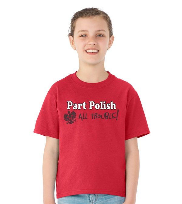 Thumbnail: Polish T-shirt, Children's - Part Polish All Trouble