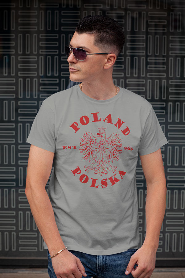 Thumbnail: Polish T-Shirt, Poland/Polska est. 966 - Grey or Red