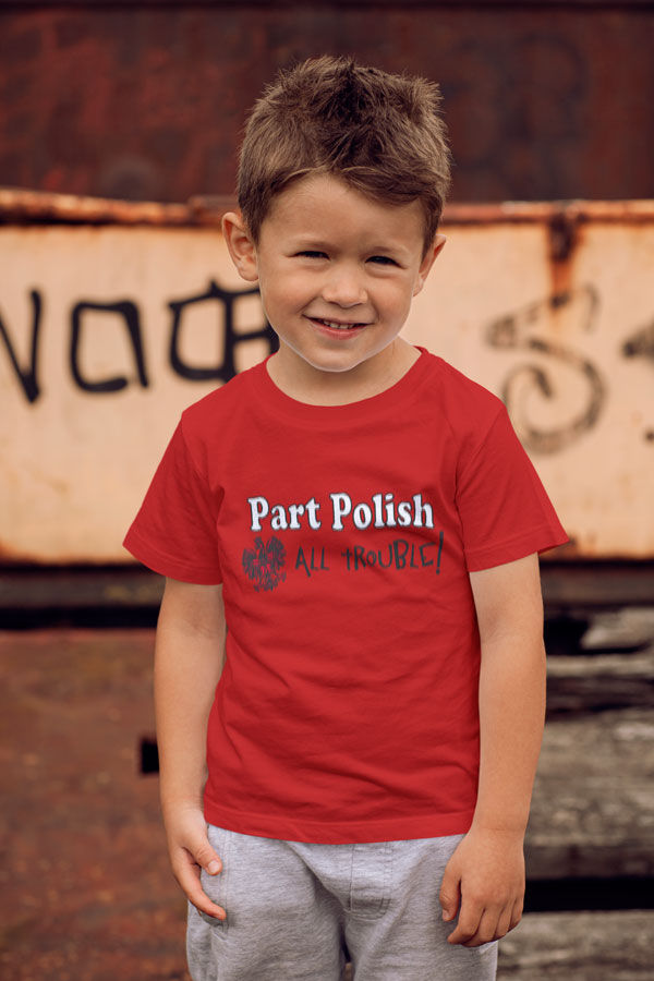 Thumbnail: Polish T-shirt, Children's - Part Polish All Trouble