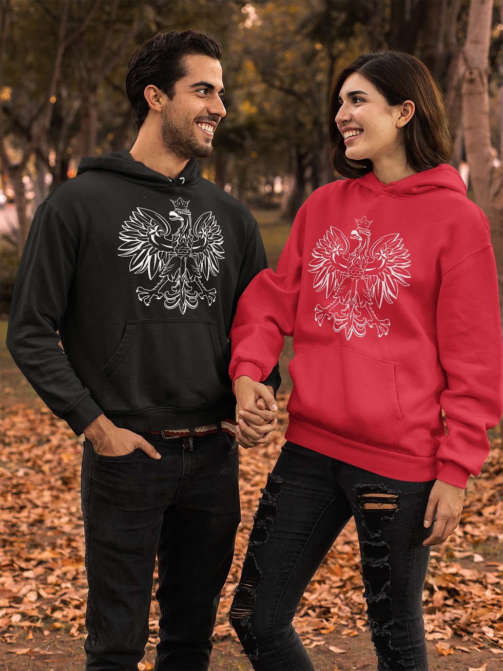 Thumbnail: WS -Polish Hoodie, Black or Red w/ White Eagle