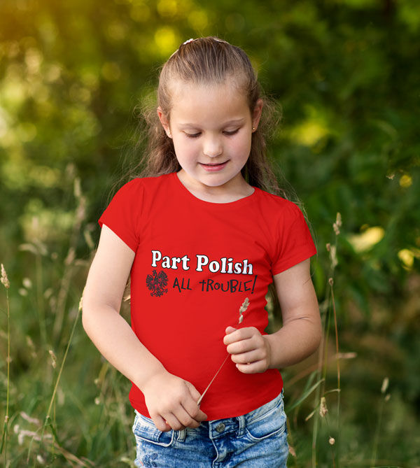 Thumbnail: Polish T-shirt, Children's - Part Polish All Trouble