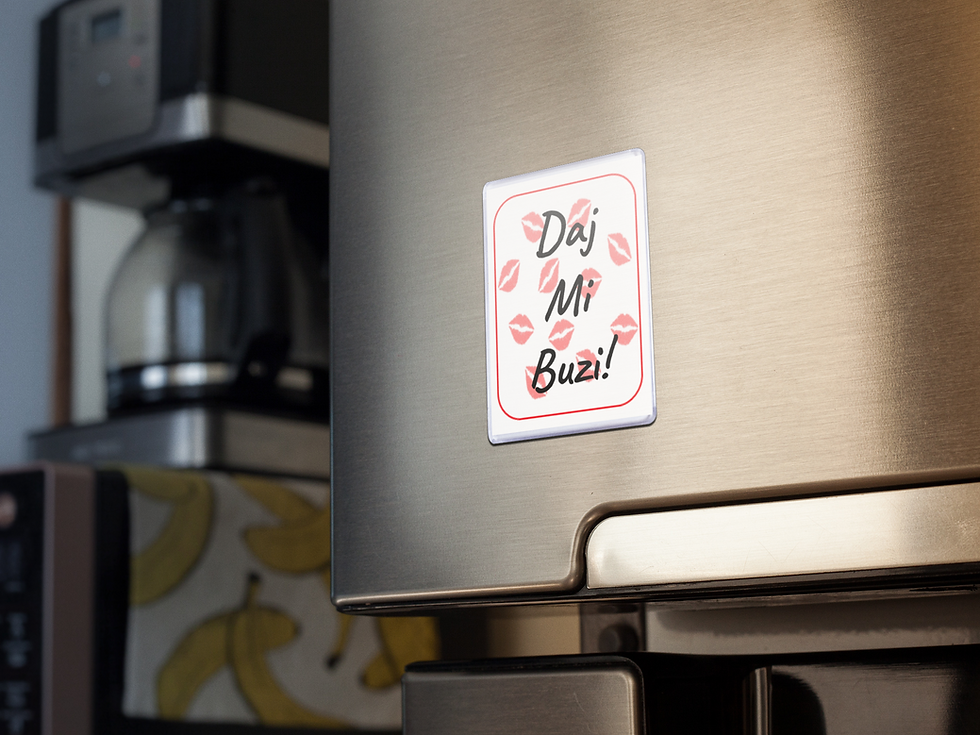 Thumbnail: Polish Acrylic Magnet – Daj Mi Buzi! (Give Me Kiss)