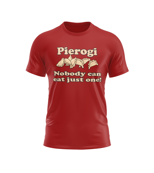 Thumbnail: Polish T-Shirt, Pierogi-Nobody Can Eat Just One, Blue or Red