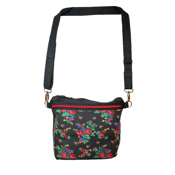 Thumbnail: Polish Purse, Black Krakowiak Pattern w/ Black Canvas