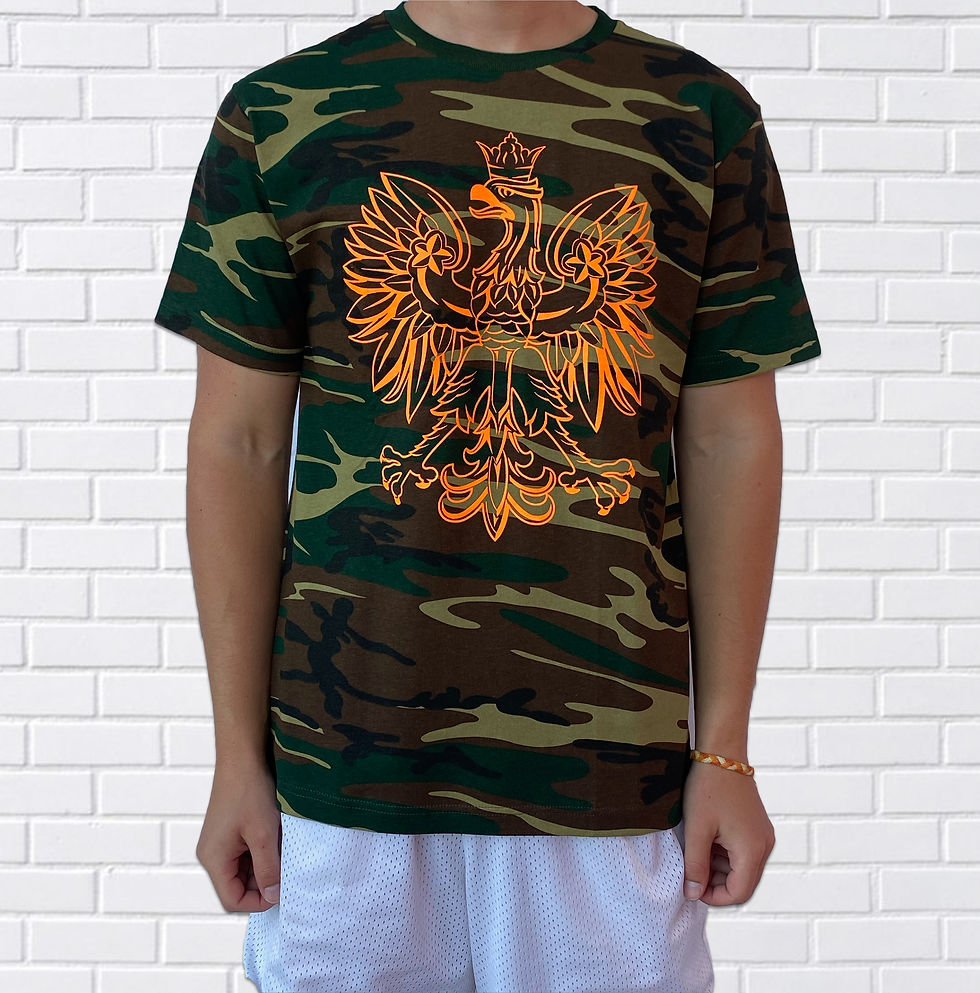 Thumbnail: Polish T-Shirt, Camouflage, Green, Blue, Pink