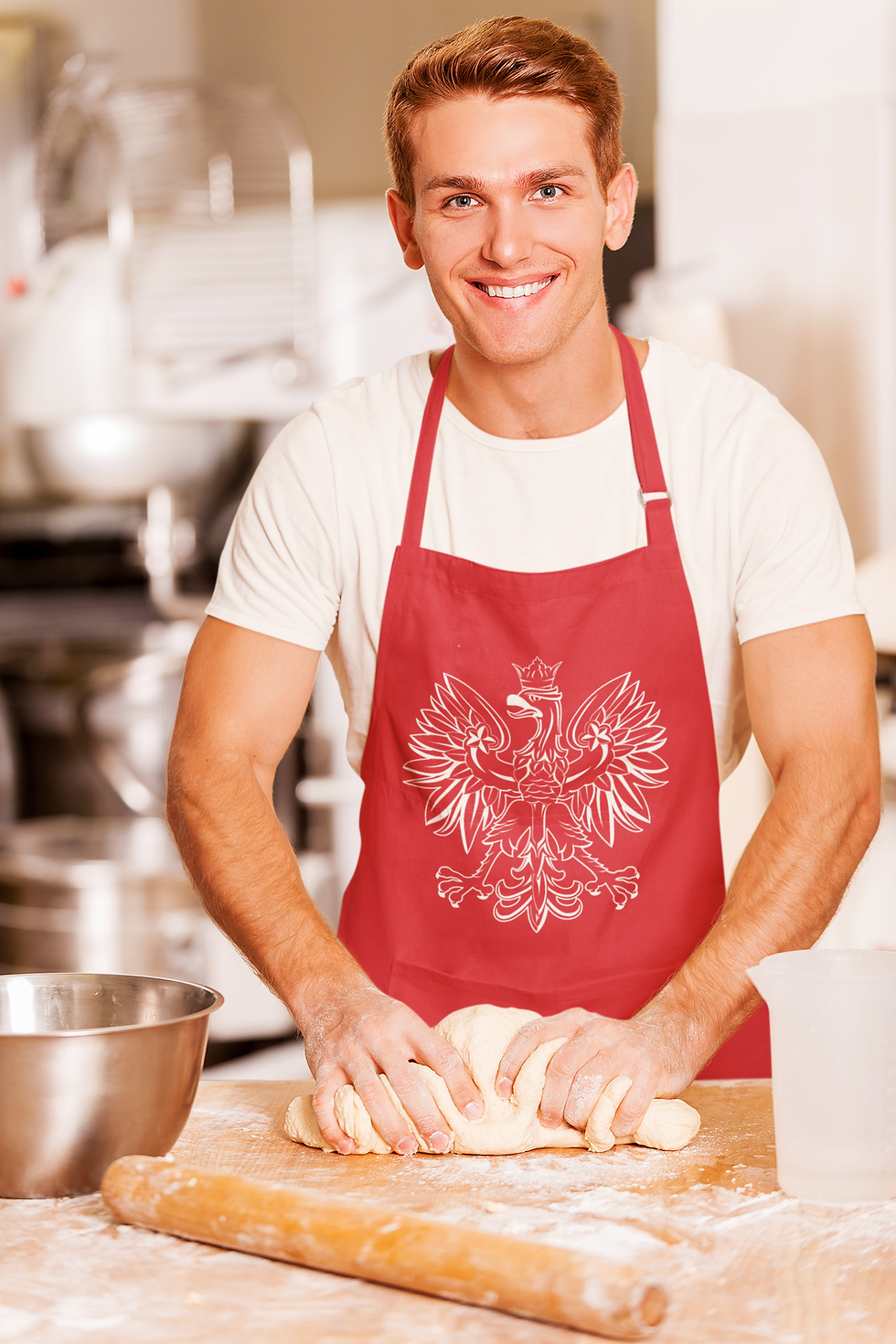 Thumbnail: Polish Apron, Red w/ Eagle