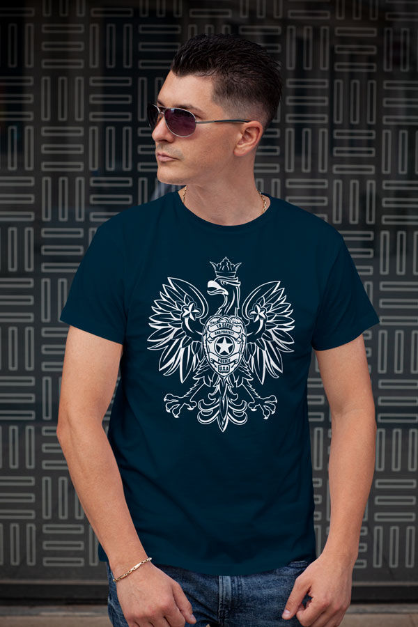 Thumbnail: Polish T-Shirt, Police, Navy Blue