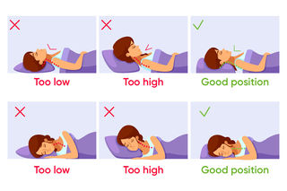 proper sleeping position with pillow