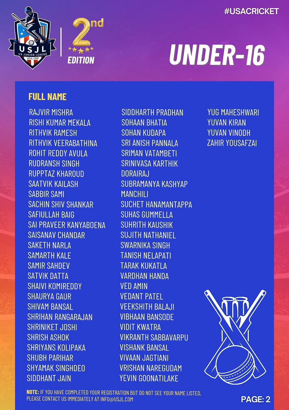 U16 Players (Page 2)