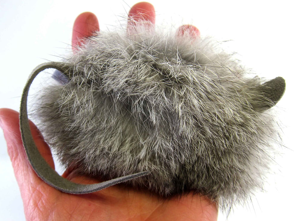 Thumbnail: real rabbit fur cat toy mouse