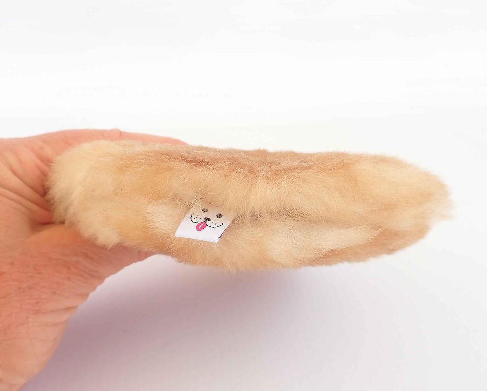 Thumbnail: Real fur stuffing free dog toy