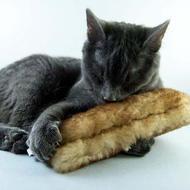 real fur cat kicker toy