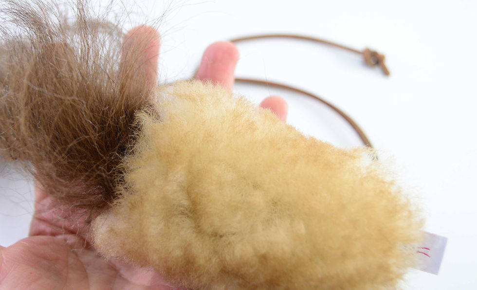 Thumbnail: Sheepskin Cat Teaser Toy – Flying Sheepalo Squirrel with Buffalo Tail