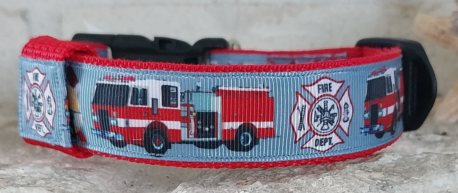 Fire Truck Collar, Harness, Leash, Lanyard