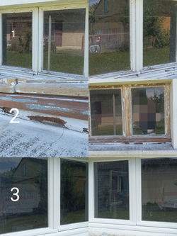 réparations et mise en peinture fenêtres bois.