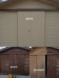 réparations et mise en peinture abri de jardin.