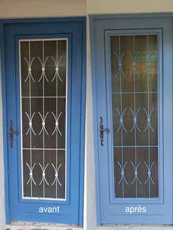 mise en peintures porte entrée_