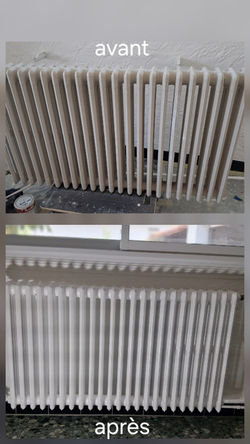 mise en peinture radiateur fonte.