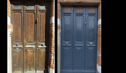 mise en peinture porte bois