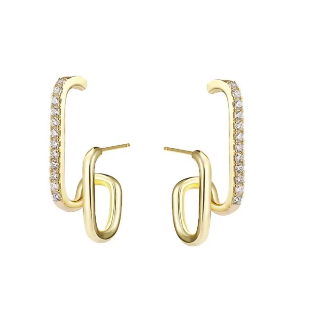 Oorsteker dubbel / goldplated