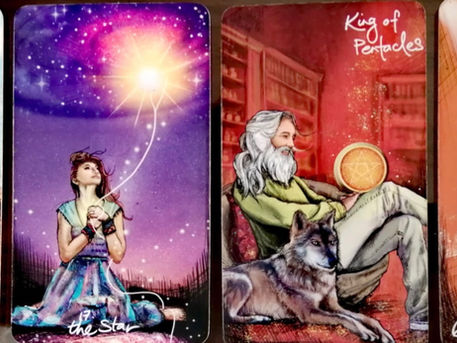 Four tarot cards representing guidance, potential and manifestation