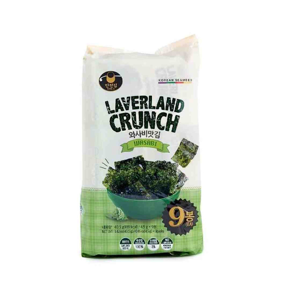 LAVERLAND CRISPY WASABI SEAWEED 4.5G * 9PCS