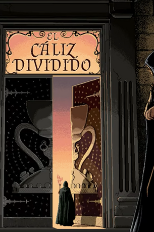 El Cáliz Dividido es una aventura narrativa que invita al jugador a sumergirse en los misterios del pasado mientras recorre escenarios reales de València y otros lugares históricos
