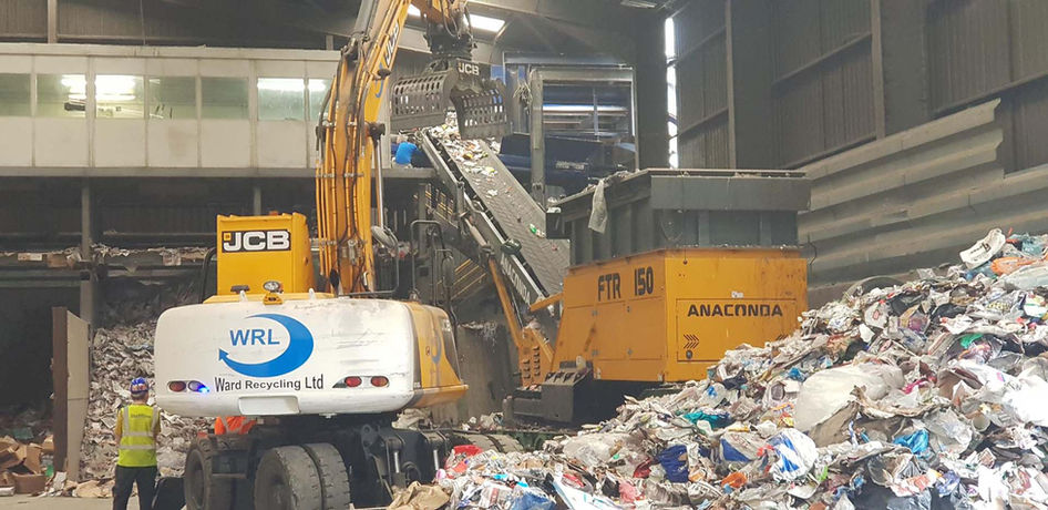 Anaconda FTR 150 Feeder Stacker at recycling plant