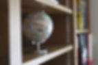 Cupboards and shelves with globe
