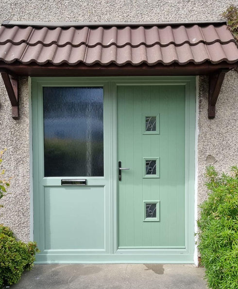 composite door in green