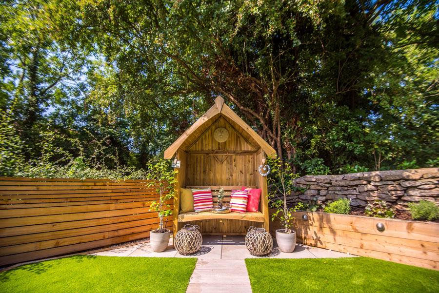 cozy garden chair in sunshine