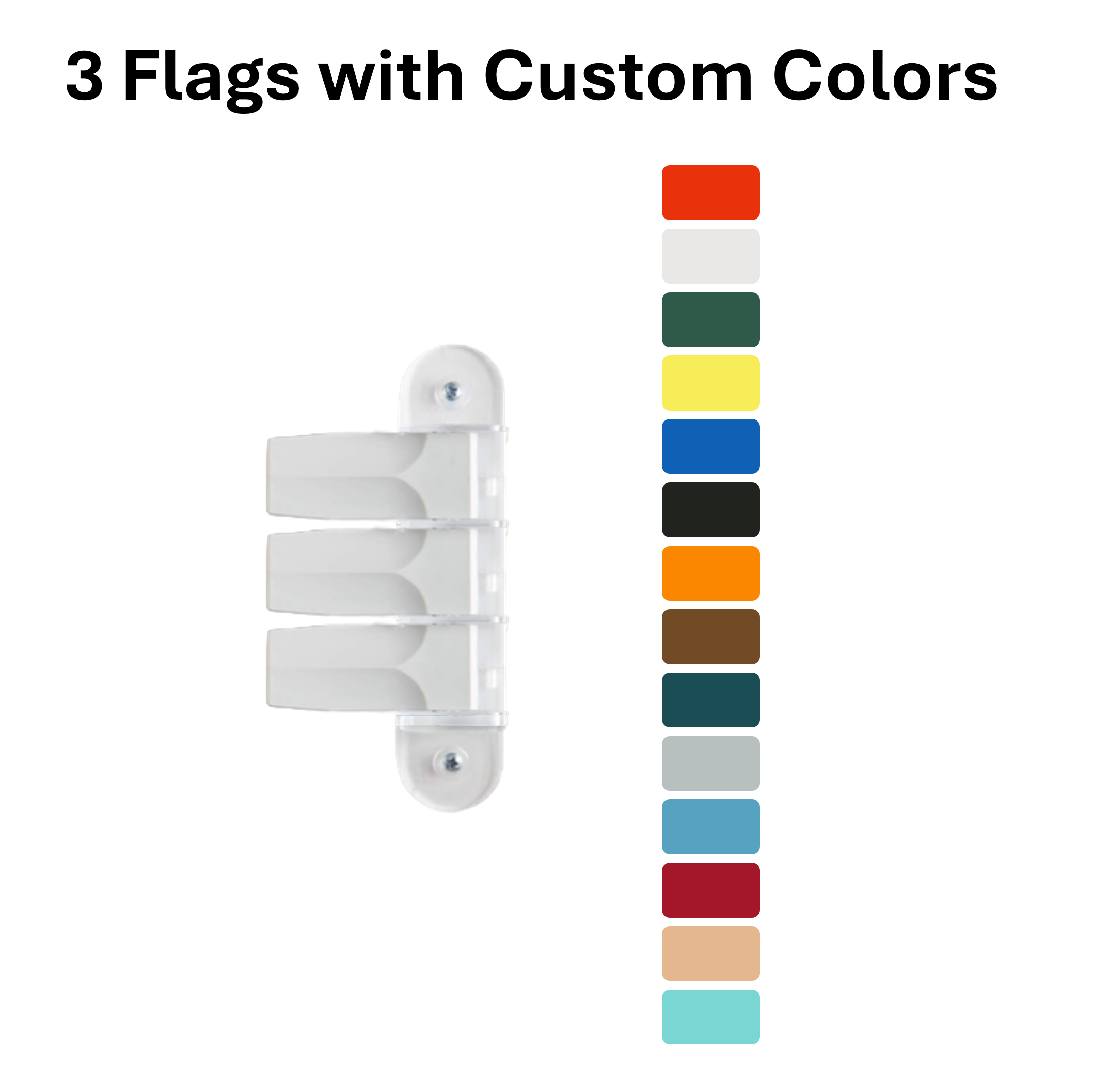 3 Short Flags with Custom Colors