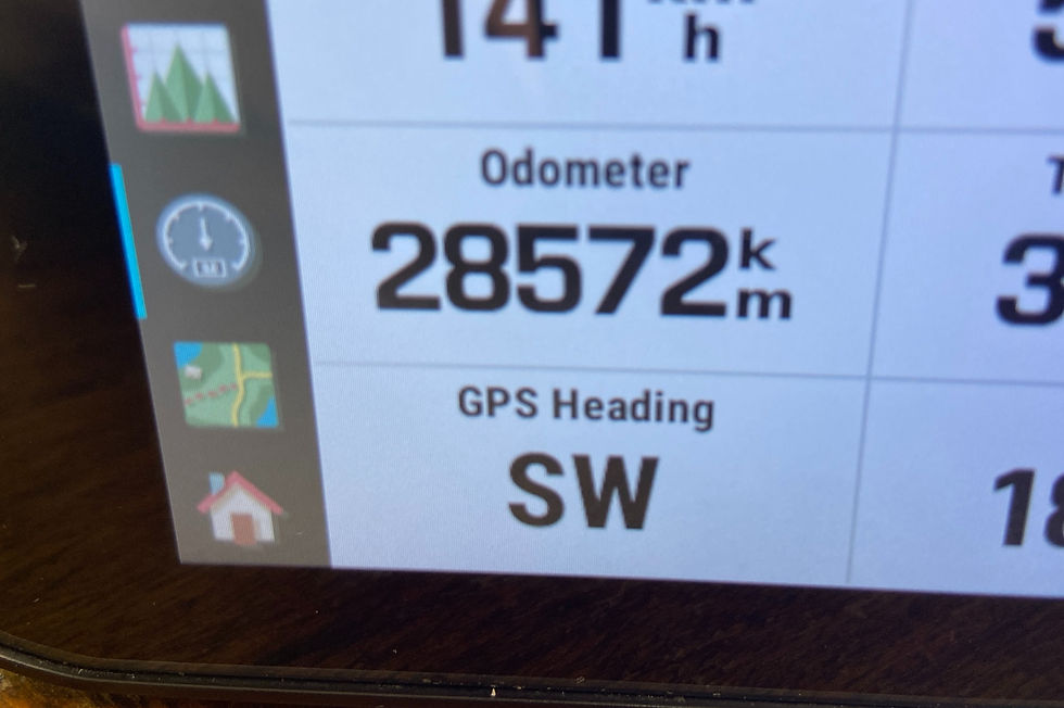 Distance covered with Garmin Montana GPS