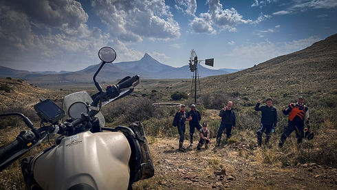 International riders on a guided adventure motorcycle tour through South Africa with Motorrad Adventures