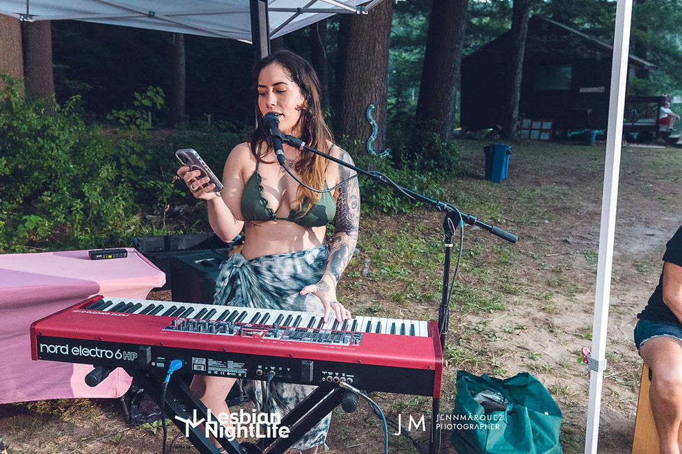 woman playing music at stargaze festival