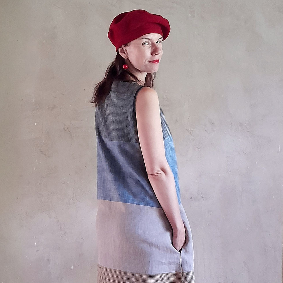 Šaty NICOLE modrohnědé s proužky UNI 1